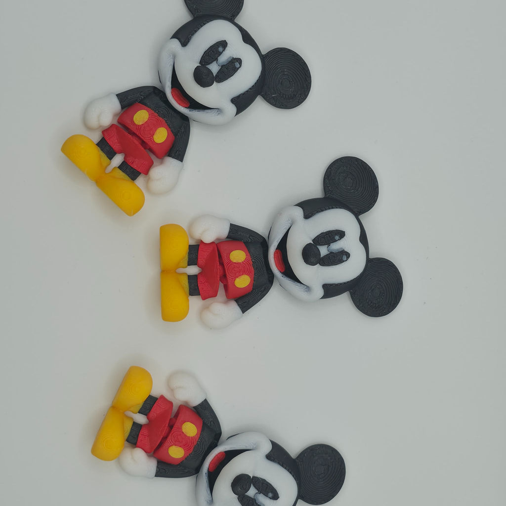 Articulated Classic Mickey Mouse Keychain - Premium 3D Printed Fidget Toy