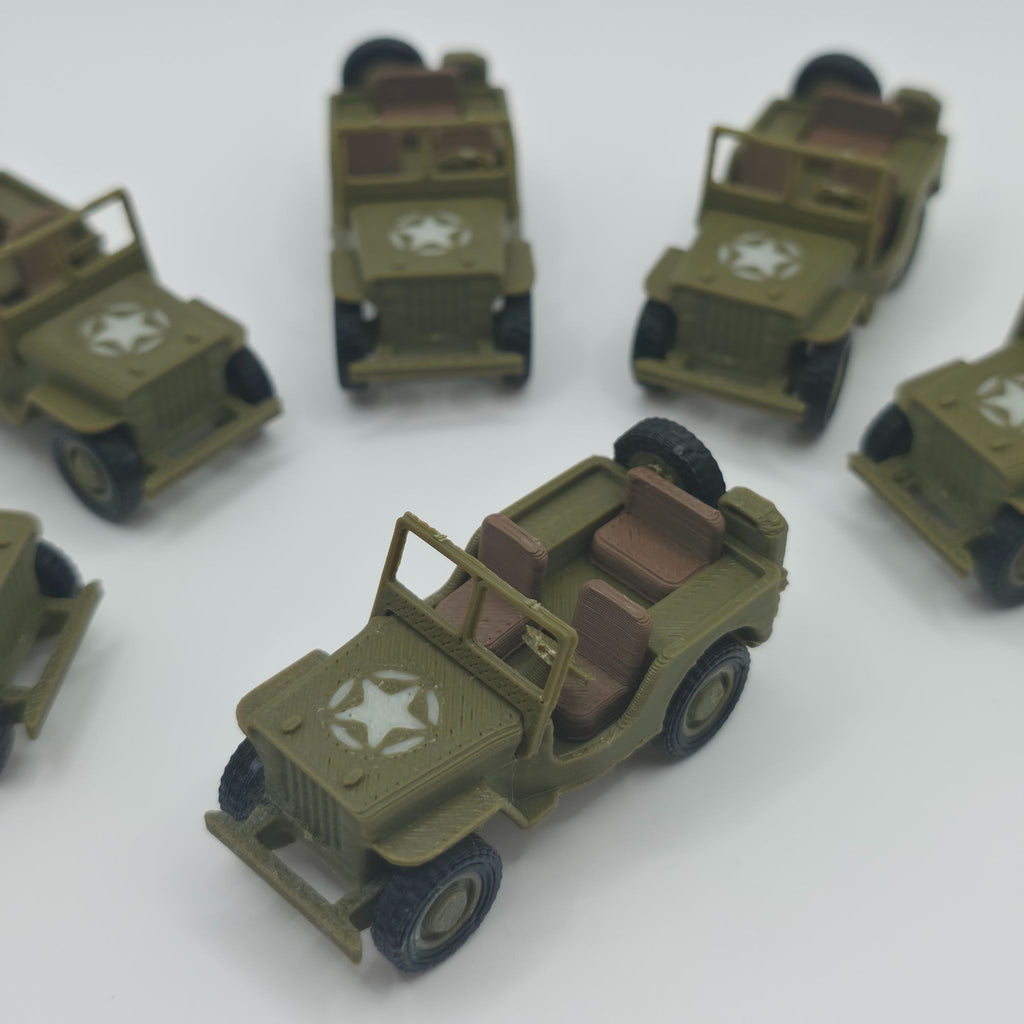 WWII Military Jeep Keychain - High-Detail 3D Printed Tactical Miniature