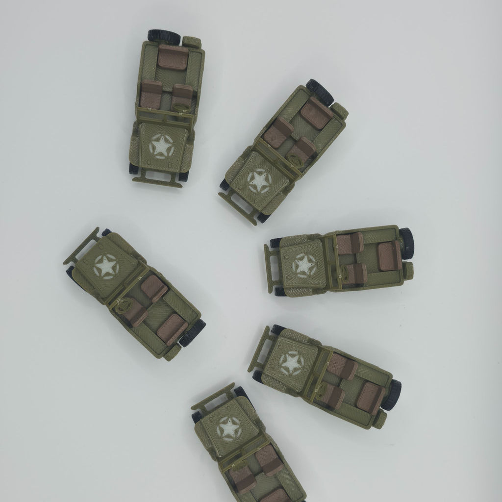 WWII Military Jeep Keychain - High-Detail 3D Printed Tactical Miniature