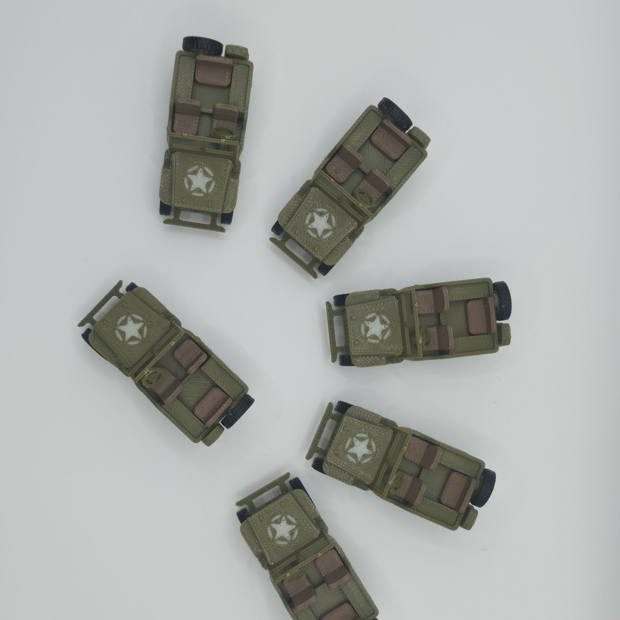 WWII Military Jeep Keychain - High-Detail 3D Printed Tactical Miniature