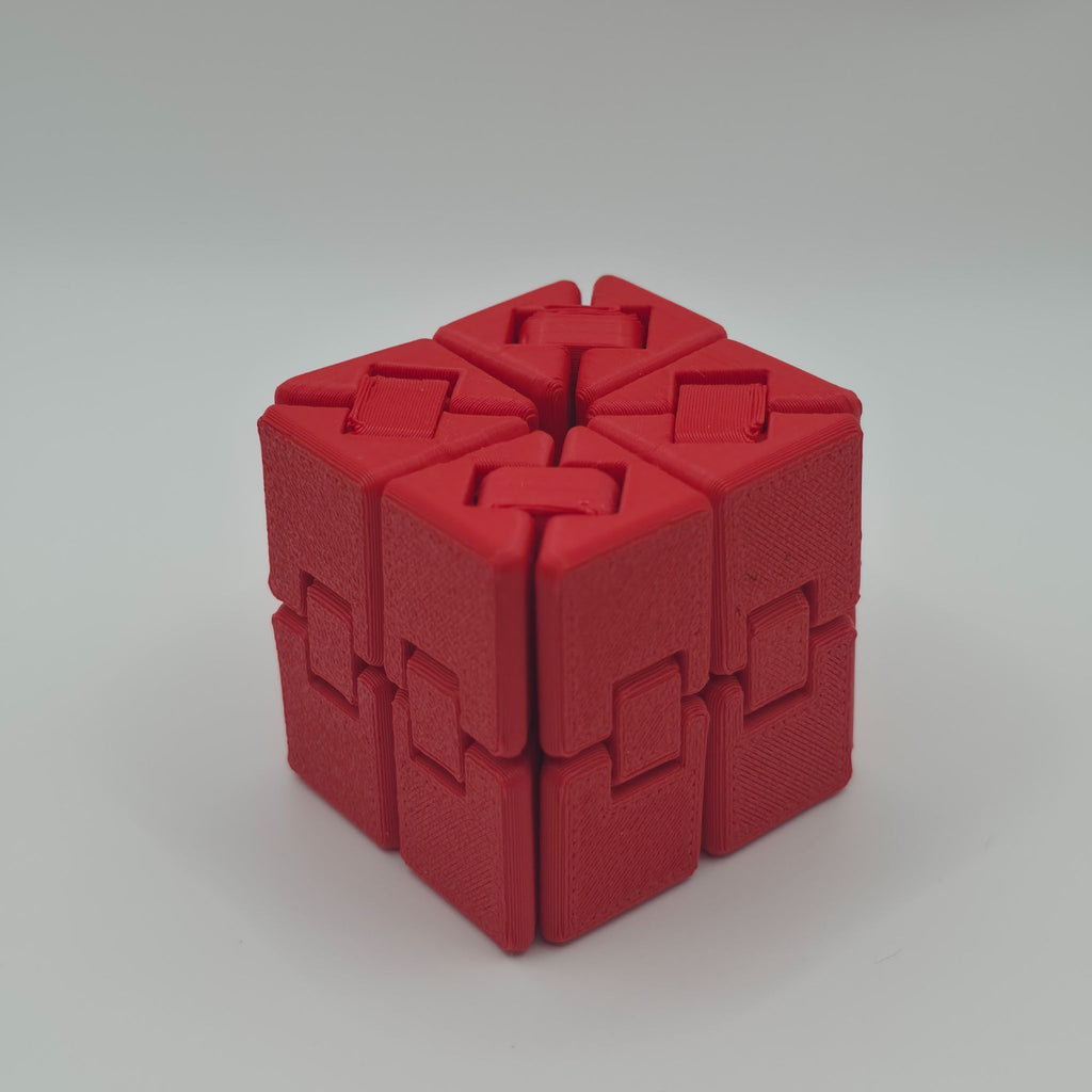 Red Infinity Cube Flexible - Premium 3D Printed Fidget Toy