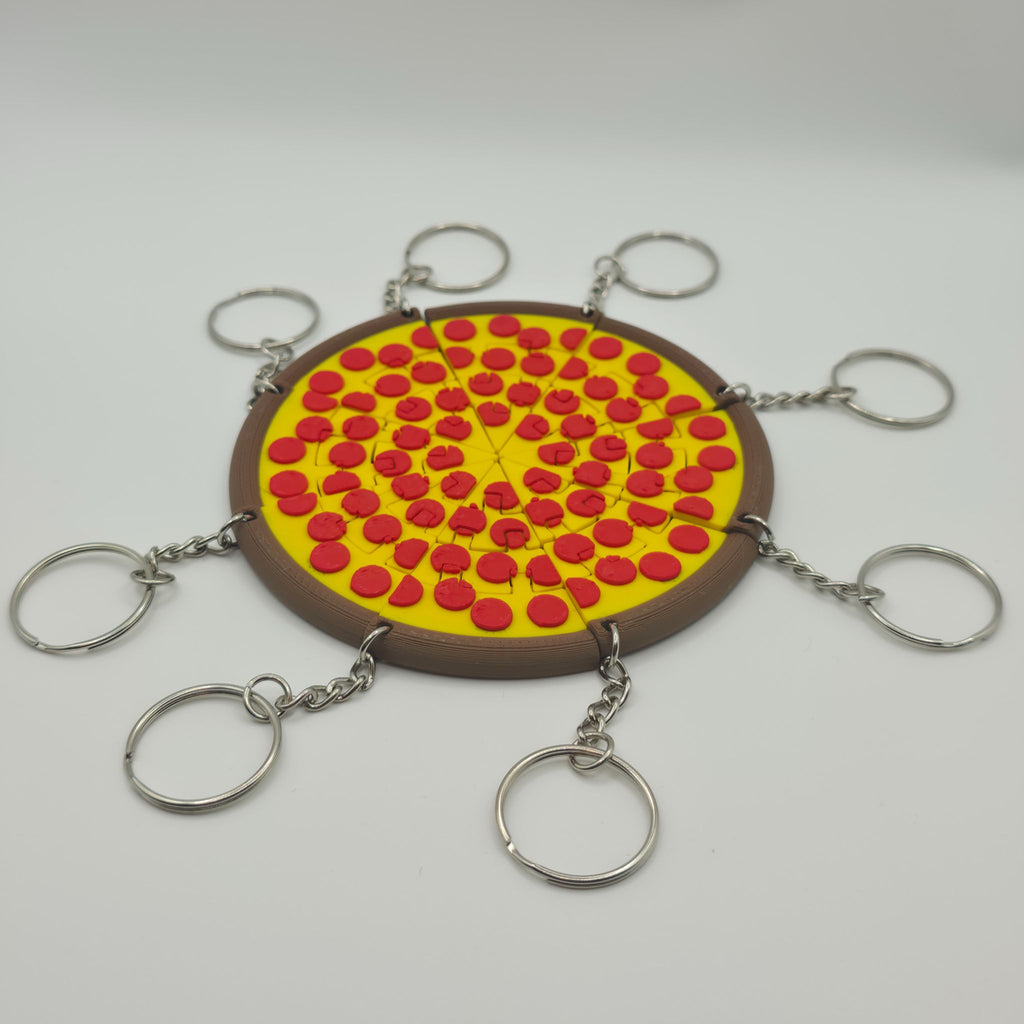 Flexible Pizza Slice Keychain - Articulated 3D Printed Fidget & Foodie Gift