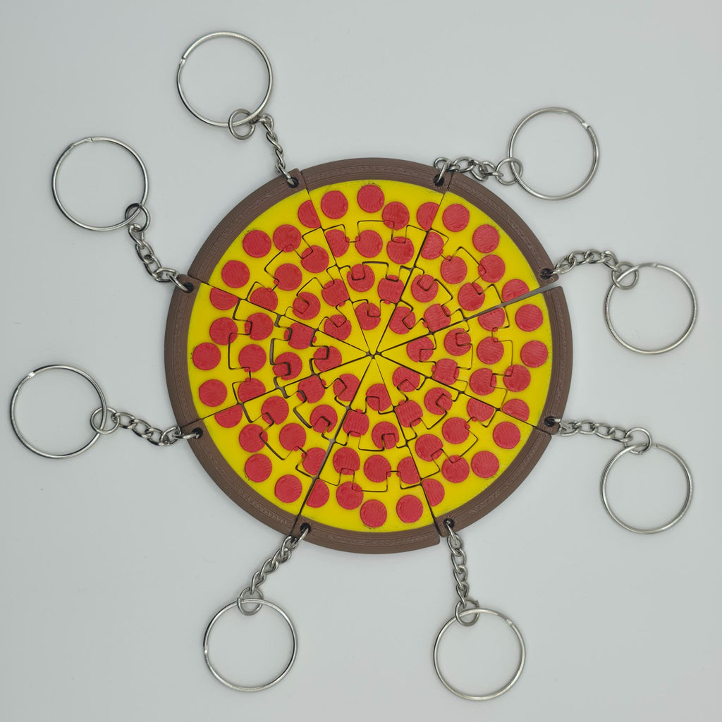 Flexible Pizza Slice Keychain - Articulated 3D Printed Fidget & Foodie Gift