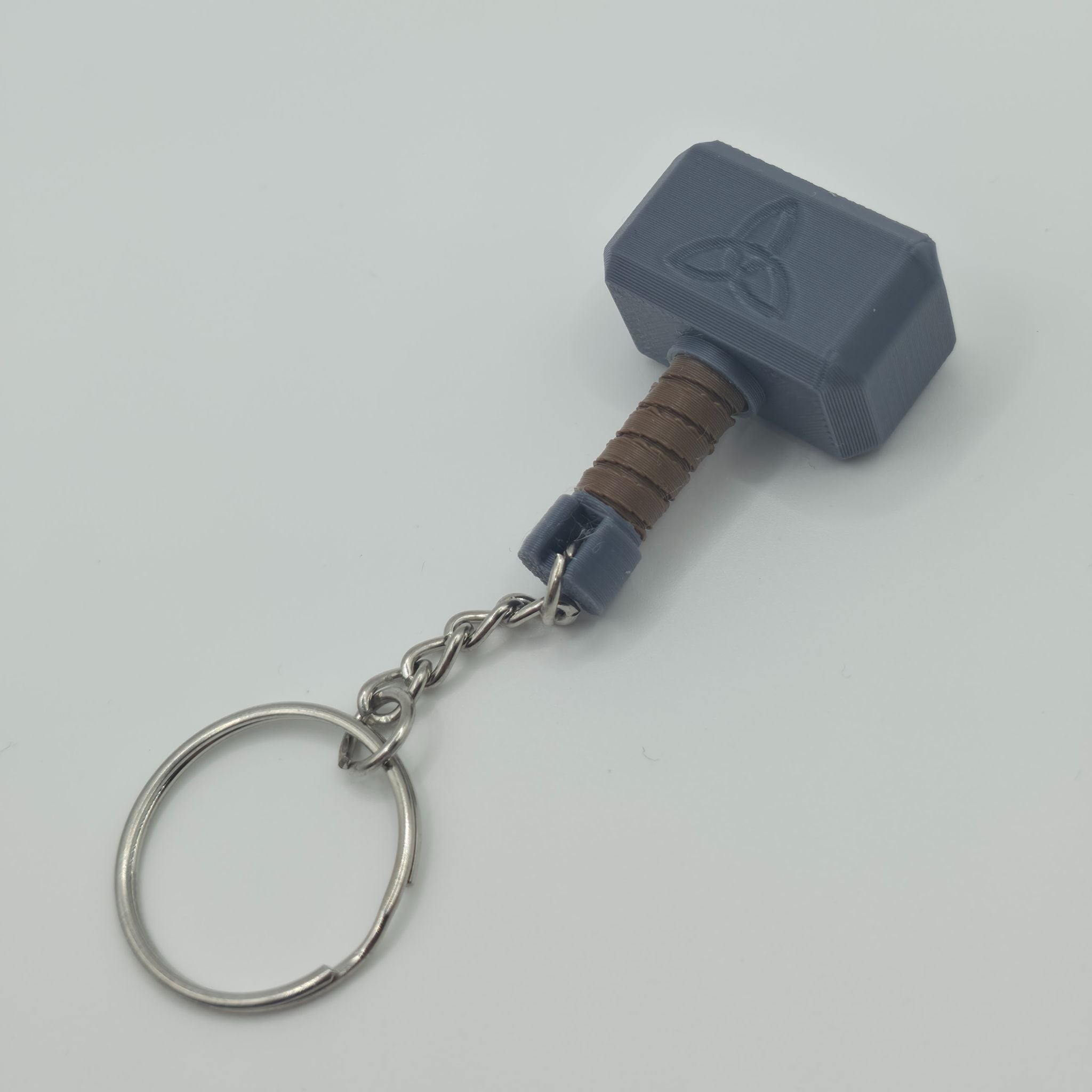 Thor's Hammer Mjolnir Keychain - Detailed 3D Printed Marvel-Inspired Hero Accessory
