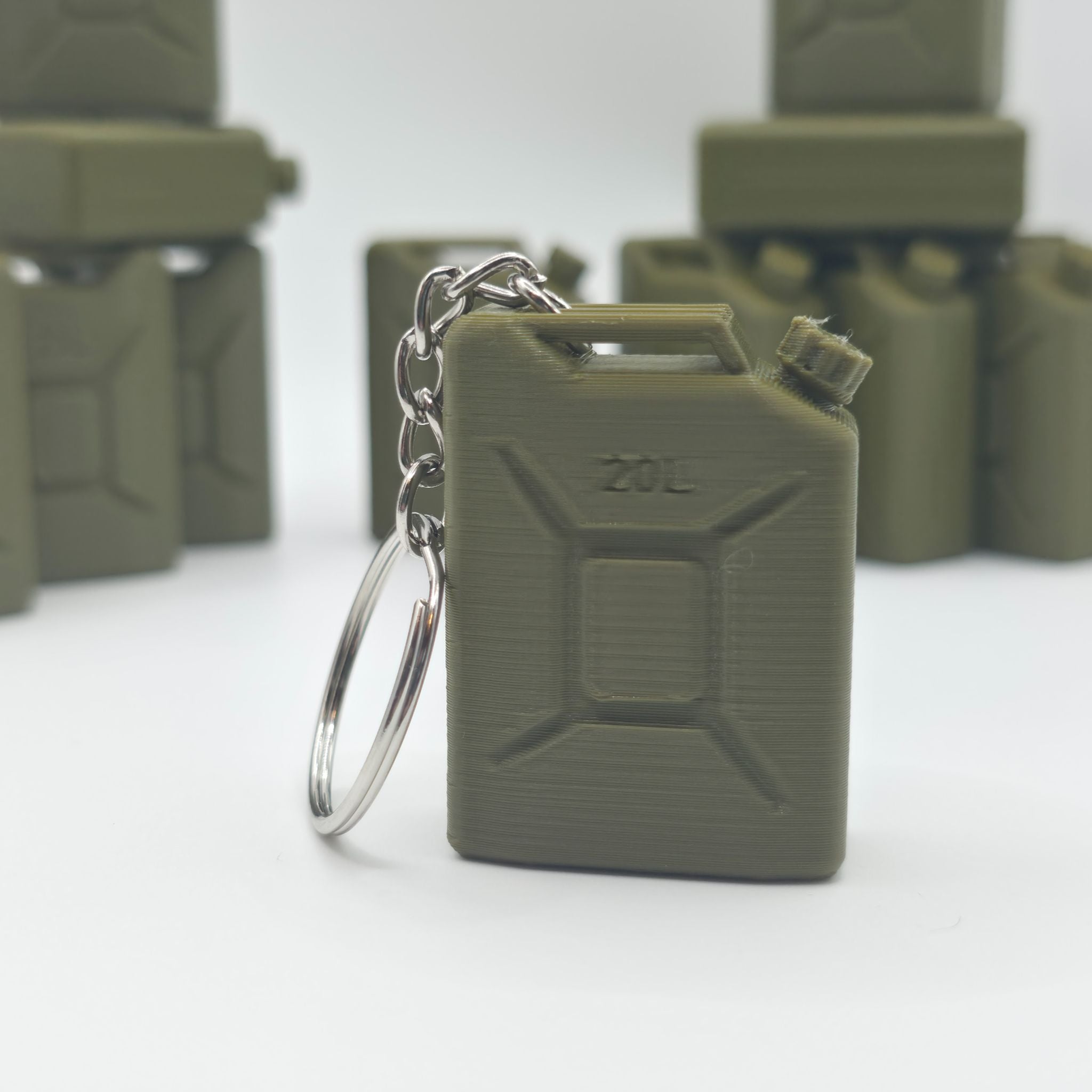 Mini Military Jerry Can Keychain - 3D Printed Tactical Gas Can Accessory