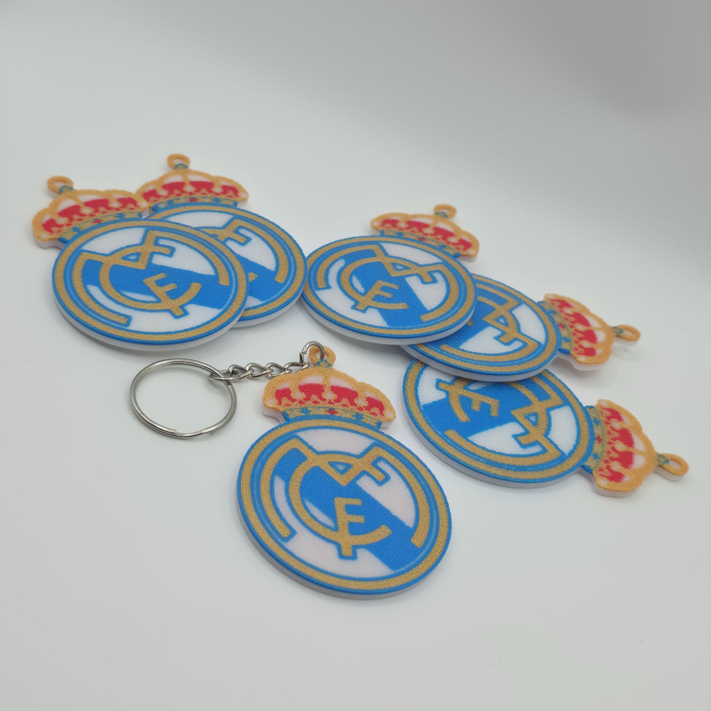 Real Madrid FC Official Crest Keychain - Detailed 3D Printed Football Fan Gift