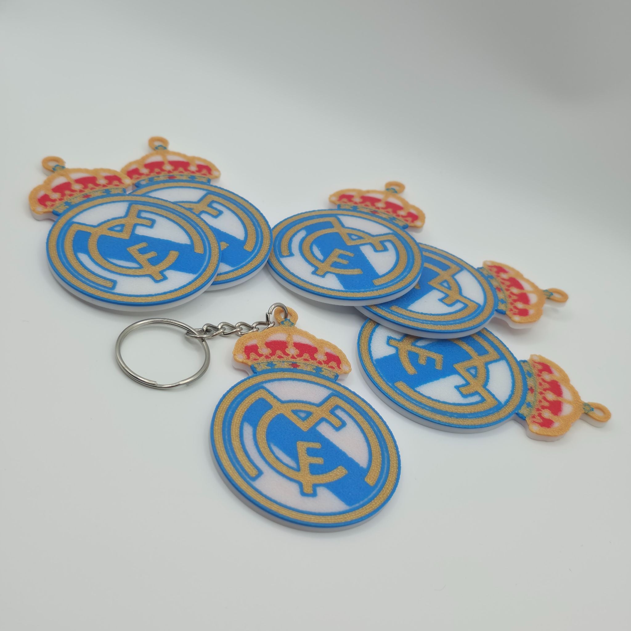Real Madrid FC Official Crest Keychain - Detailed 3D Printed Football Fan Gift