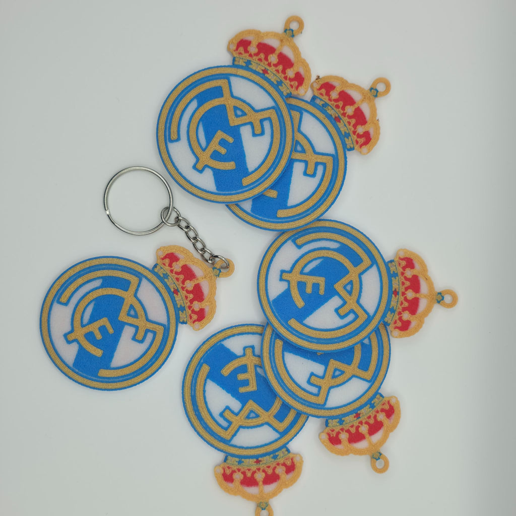Real Madrid FC Official Crest Keychain - Detailed 3D Printed Football Fan Gift