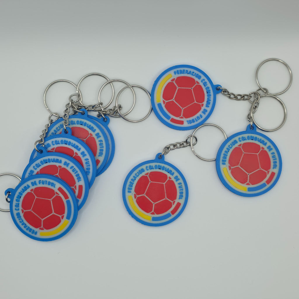 Colombia National Team Soccer Keychain | 3D Printed Multi-Color FCF Logo