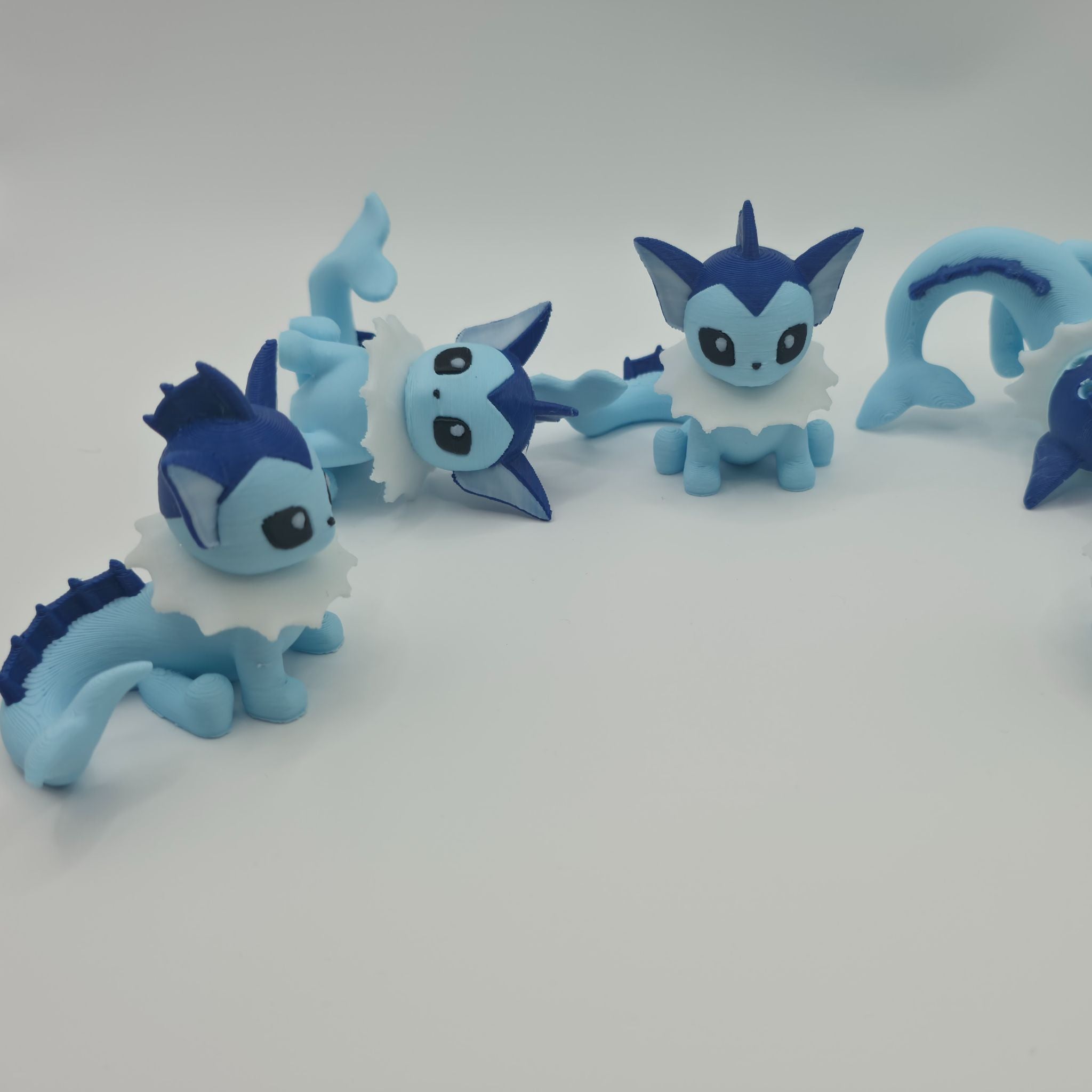 Vaporeon 3D Printed Collectible Figure & Keychain - High-Detail Pokemon Water-Type Fan Art
