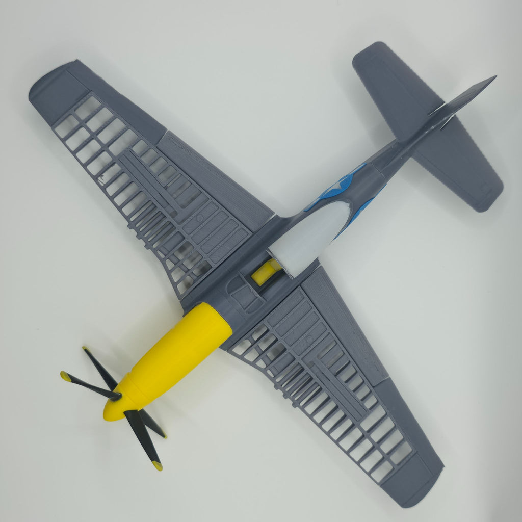 Mustang P-51D Fighter Plane - High-Detail 3D Printed WWII Aviation Miniature