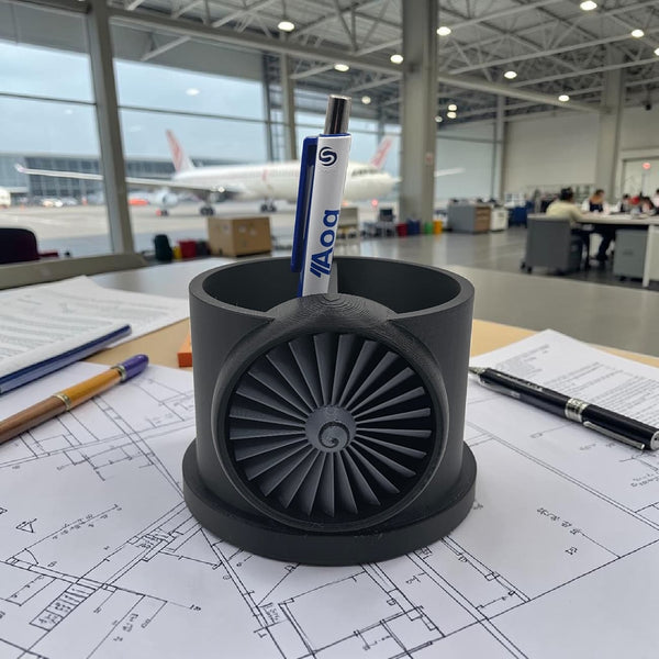 Jet Engine Turbine Desk Organizer | Aerospace-Inspired Pen Holder by 3D Nuke Toyz