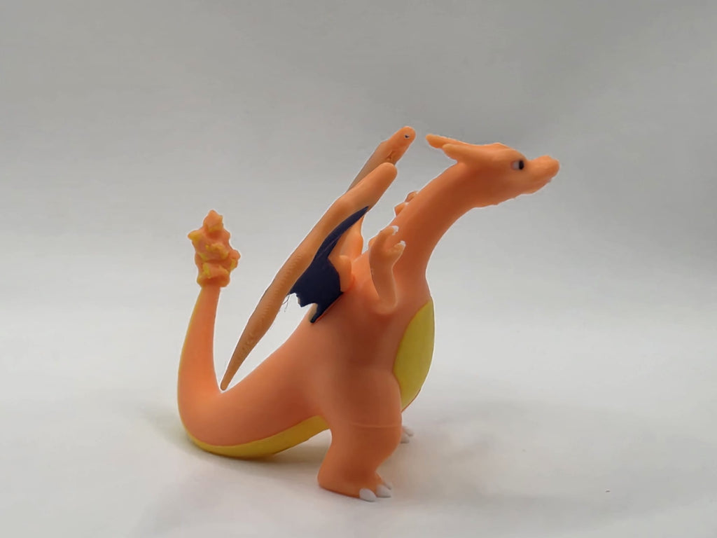 Epic Charizard 3D Printed Figure - Multi-Material Dual-Color Wings Pokémon Statue | 3D Nuke Toyz