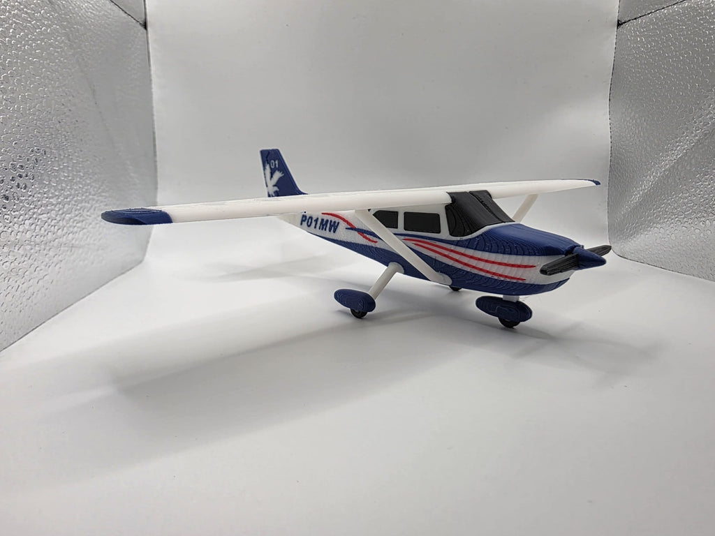 Cessna-Style Single-Engine Airplane Collectible - Multi-Material 3D Printed Replica | 3D Nuke Toyz