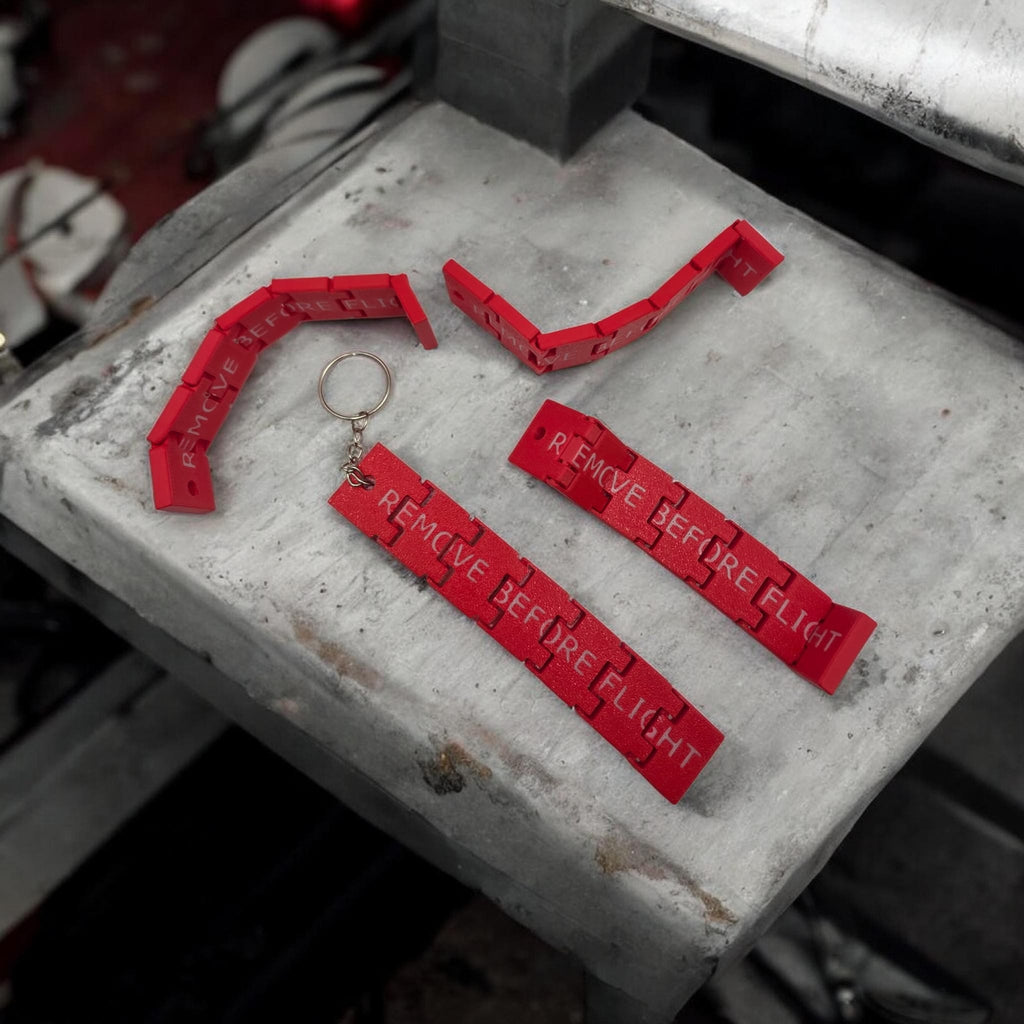 Articulated "Remove Before Flight" Keychain - 3D Printed Aviation Fidget Toy | 3D Nuke Toyz