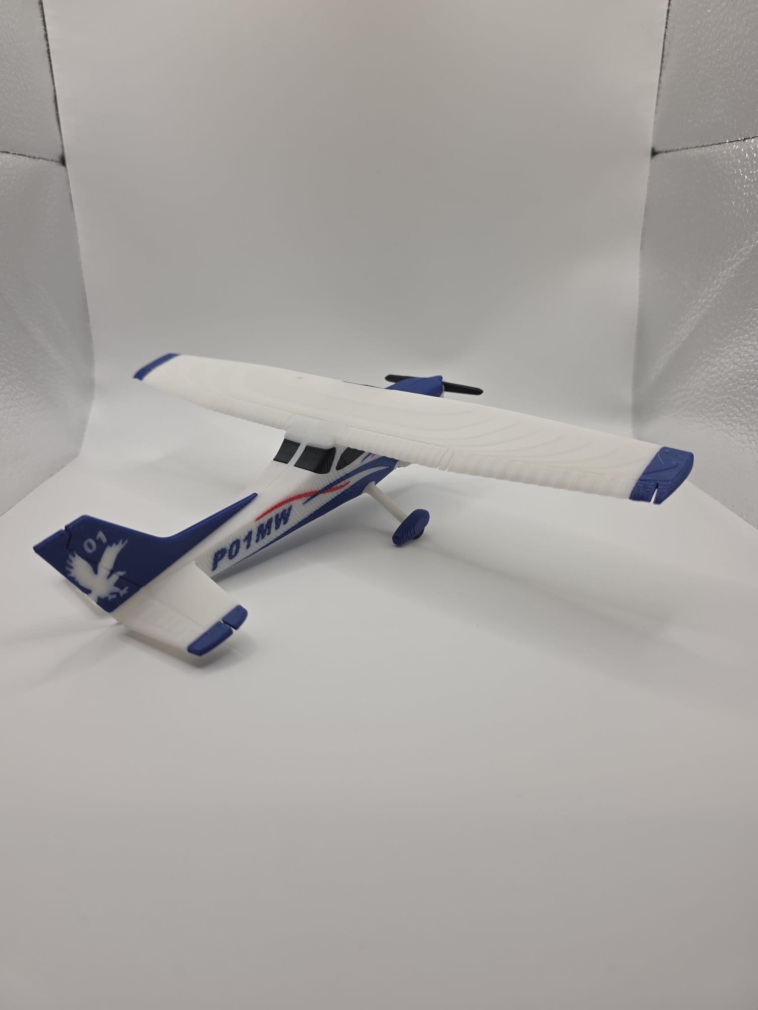 Cessna-Style Single-Engine Airplane Collectible - Multi-Material 3D Printed Replica | 3D Nuke Toyz