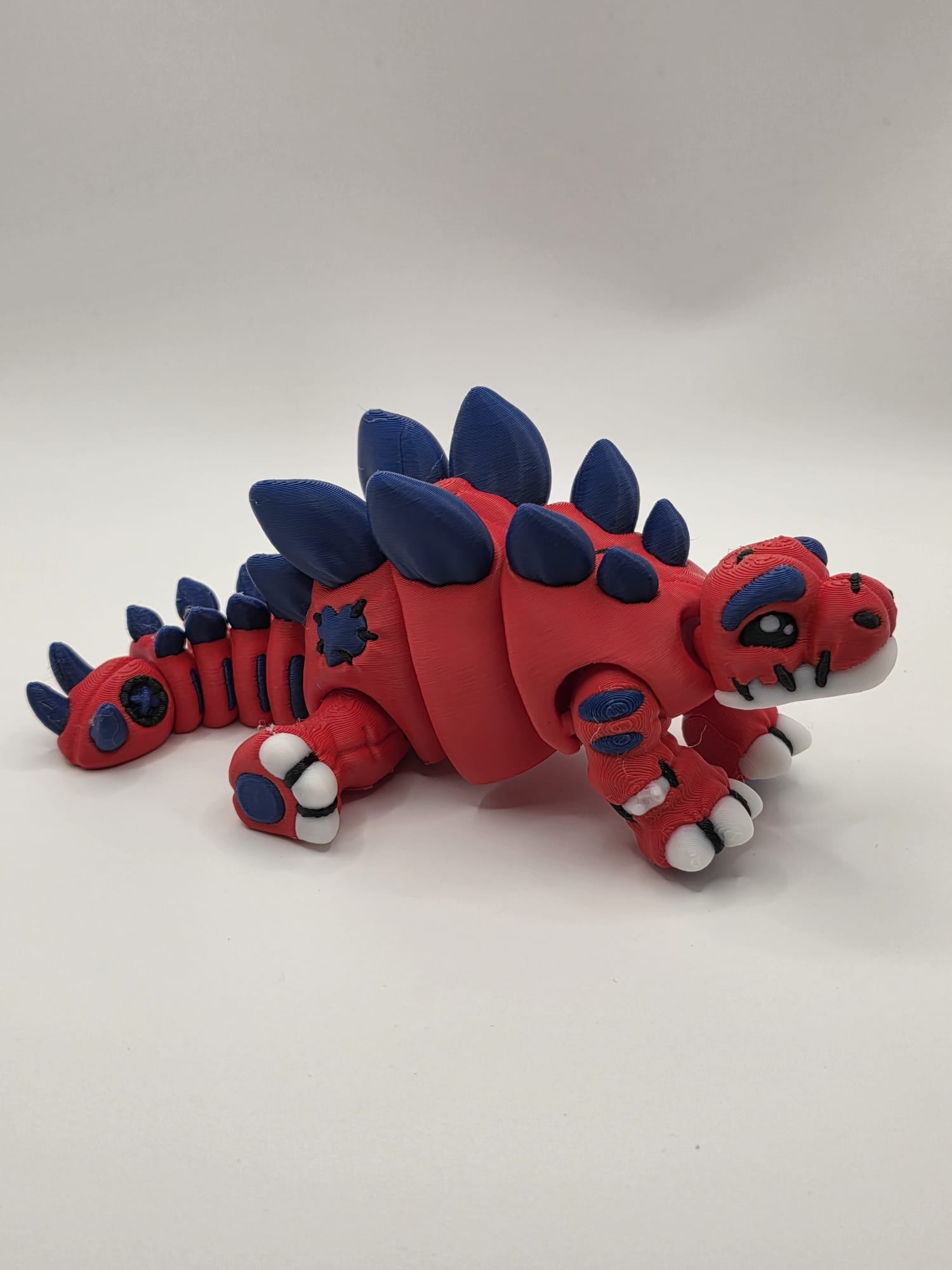 Articulated Stegosaurus Dragon Toy - Flexible 3D Printed Multi-Material Collectible | 3D Nuke Toyz