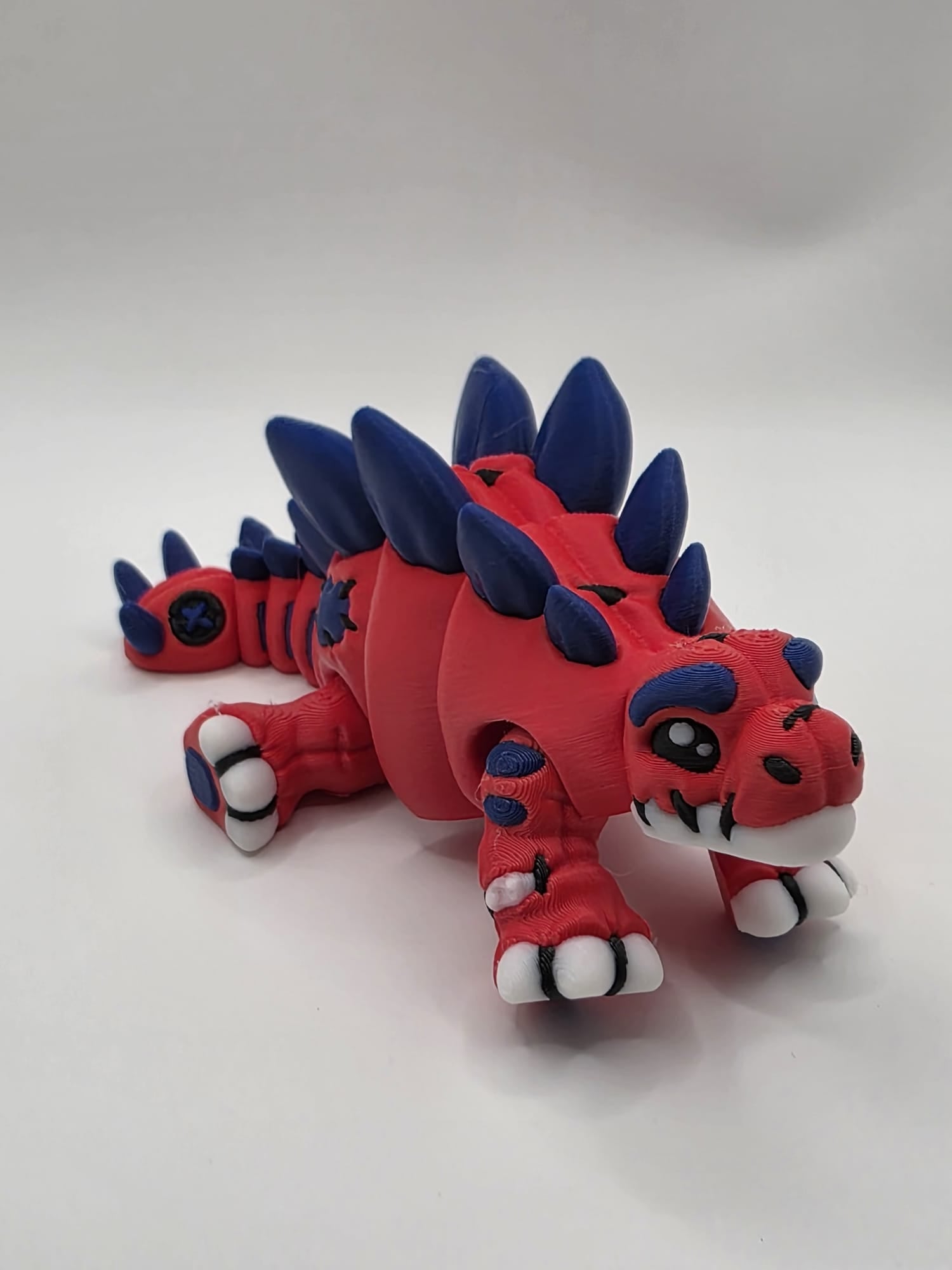 Articulated Stegosaurus Dragon Toy - Flexible 3D Printed Multi-Material Collectible | 3D Nuke Toyz