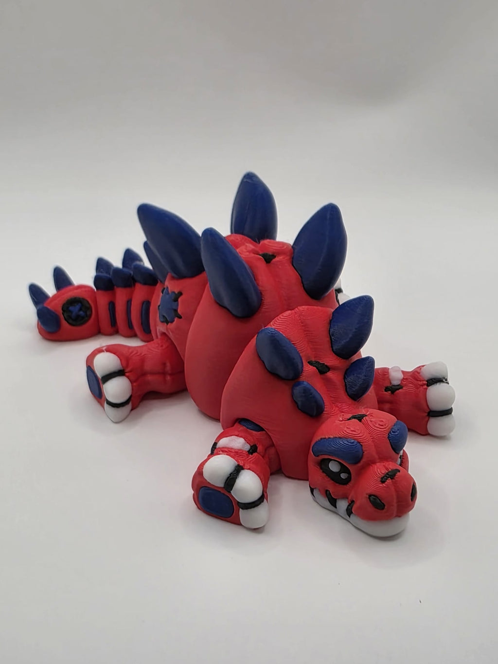 Articulated Stegosaurus Dragon Toy - Flexible 3D Printed Multi-Material Collectible | 3D Nuke Toyz