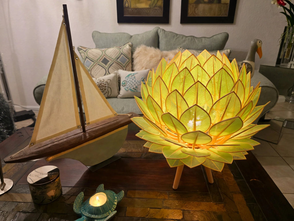 Leaf lamp styled in living room