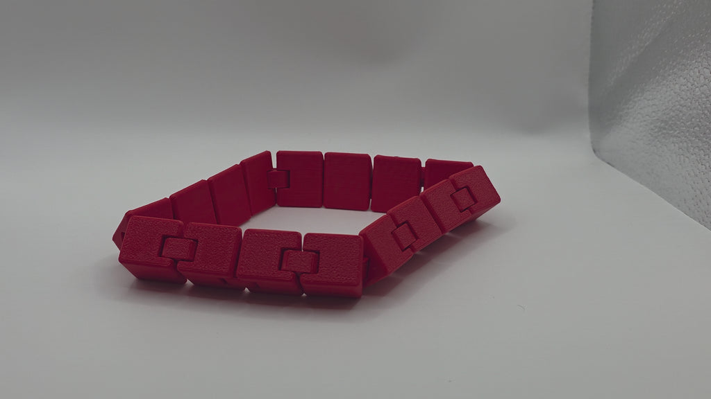 Red Infinity Cube Flexible - Premium 3D Printed Fidget Toy